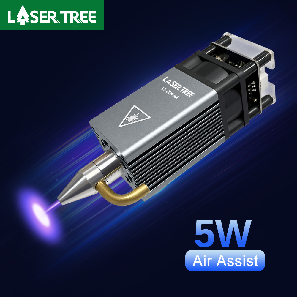 Industrial Laser Engraver - ต้นไม้เลเซอร์ 5W Air Assist หัวฉีดโลหะเลเซอร์ 450nm