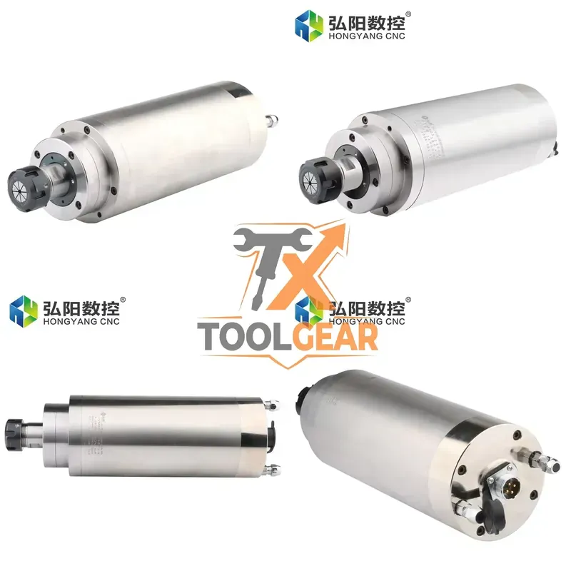 Cnc Spindle Motor - มอเตอร์แกนหมุน HYCNC 3.2kw ระบายความร้อนด้วยน้ำ 4 แบริ่ง