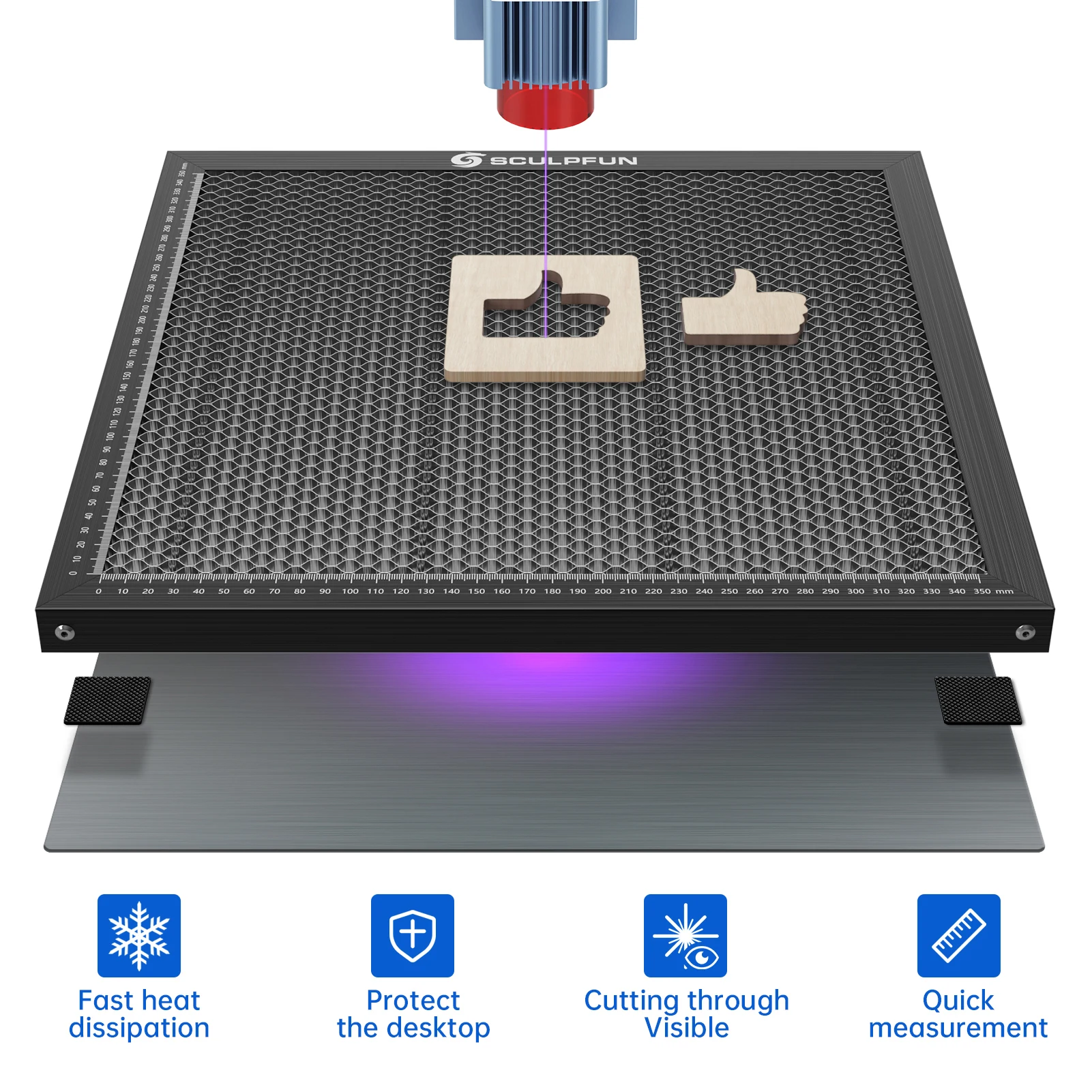 Honeycomb Laser Bed - เลเซอร์แกะสลักทํางานรังผึ้งทํางานตารางสําหรับ CO2 เลเซอร์ตัดอลูมิเนียมสําหรับ S9 TTS55Pro TS2